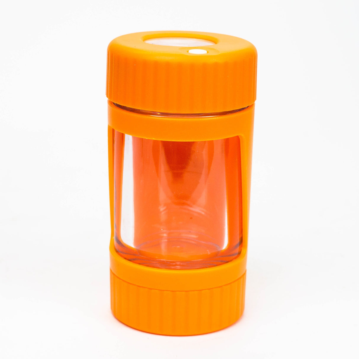 Z4-in-1 LED Magnify Jar with a grinder and one hitter Jar 777 Smoke Orange