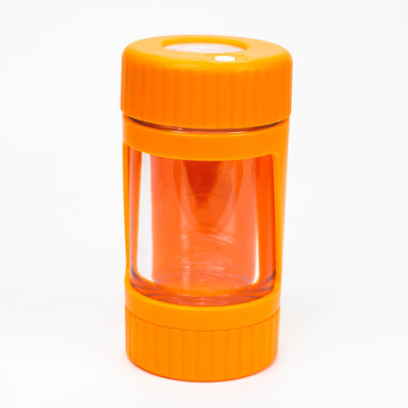 Z4-in-1 LED Magnify Jar with a grinder and one hitter Jar 777 Smoke Orange
