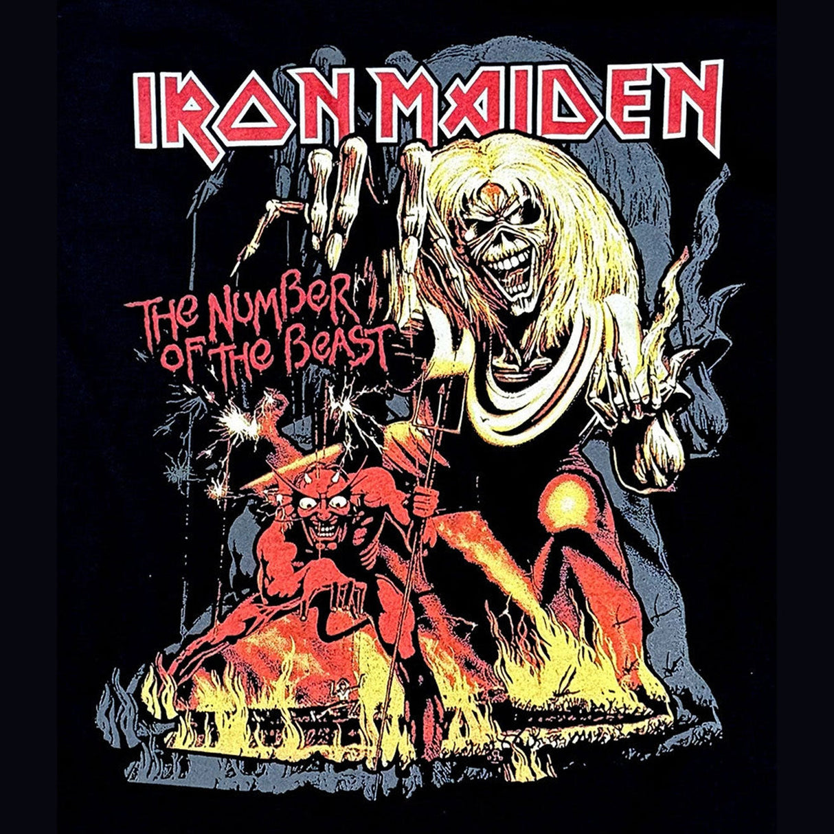 Iron Maiden | “The Number of the Beast” Short Sleeve Men’s Black T-Shirt – Officially Licensed Rock Band Tee Short Sleeve Philcos