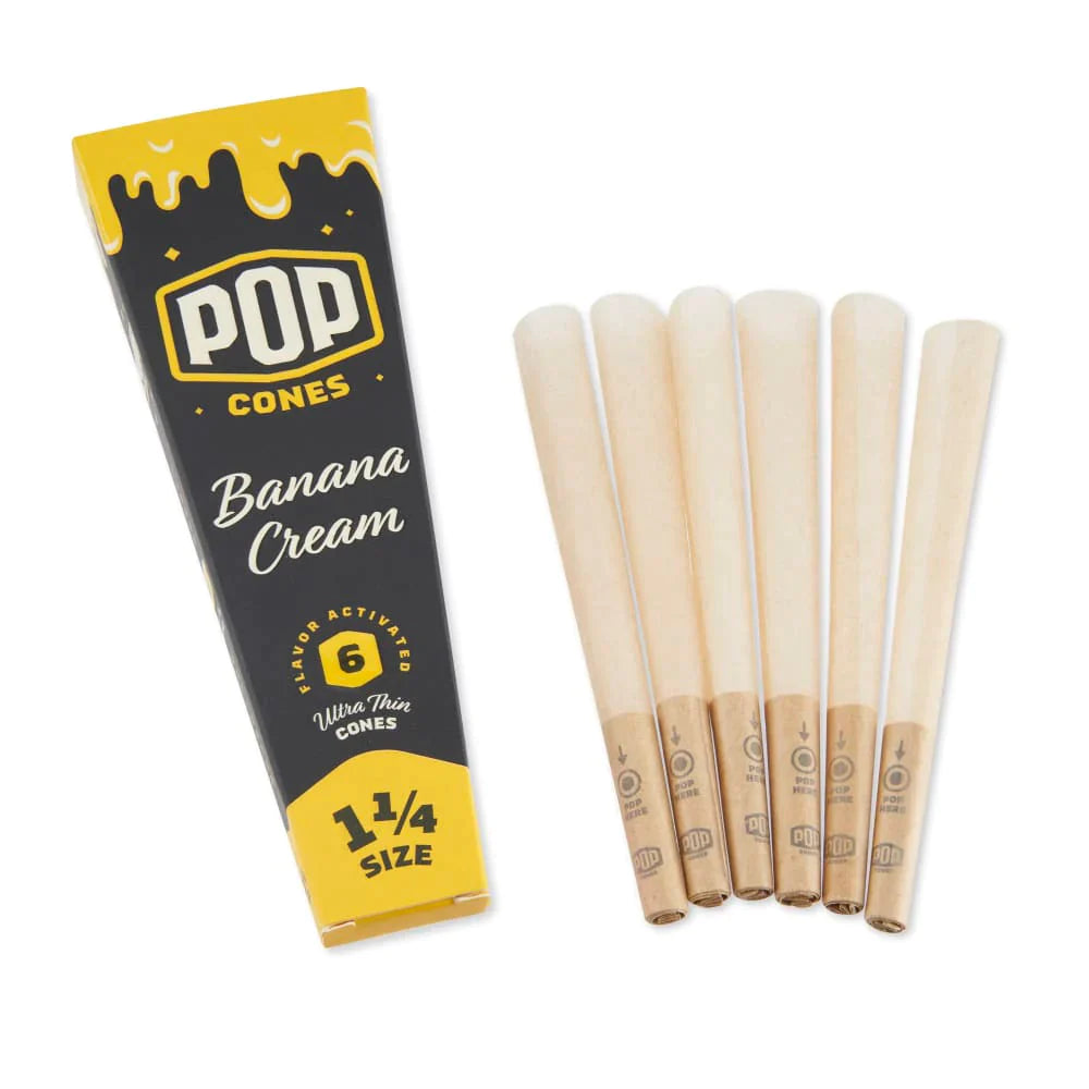 Pop Cones | 1 1/4 6pk Pre-Rolled Cones with Flavor Tip 24ct Display Pre-rolled Cone (Display Pack) Cannatron