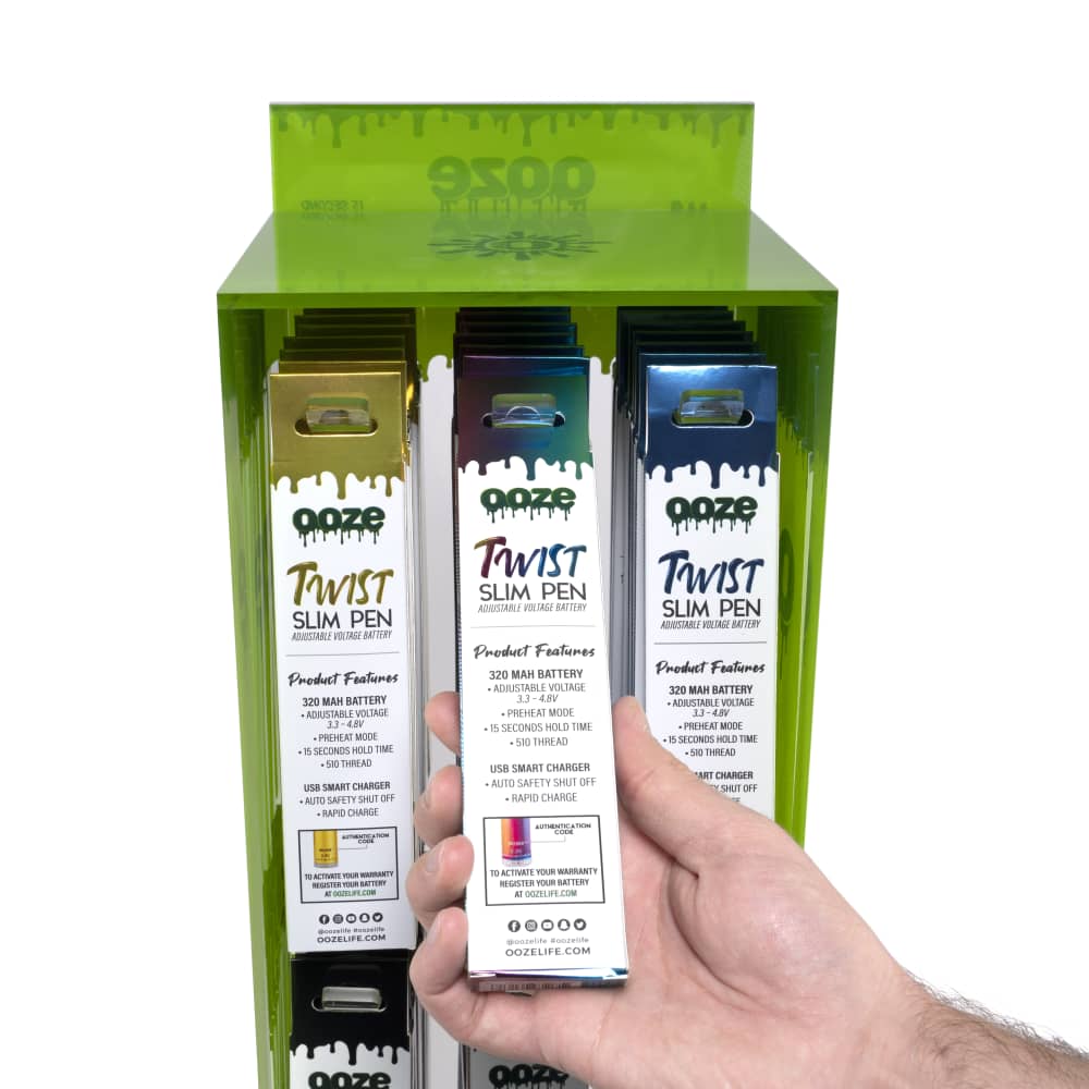 Ooze | Twist slim Vape Pen 48ct Battery Display 510 Battery Cannatron