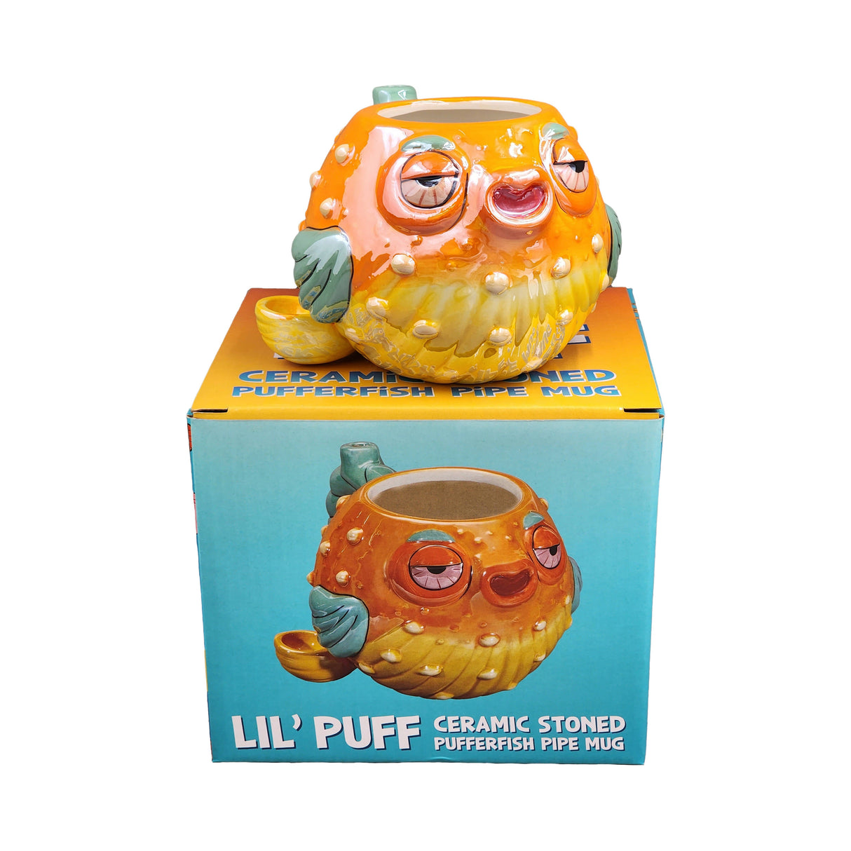 Stoned pufferfish mug pipe Mug Pipe Roast and Toast Gifts