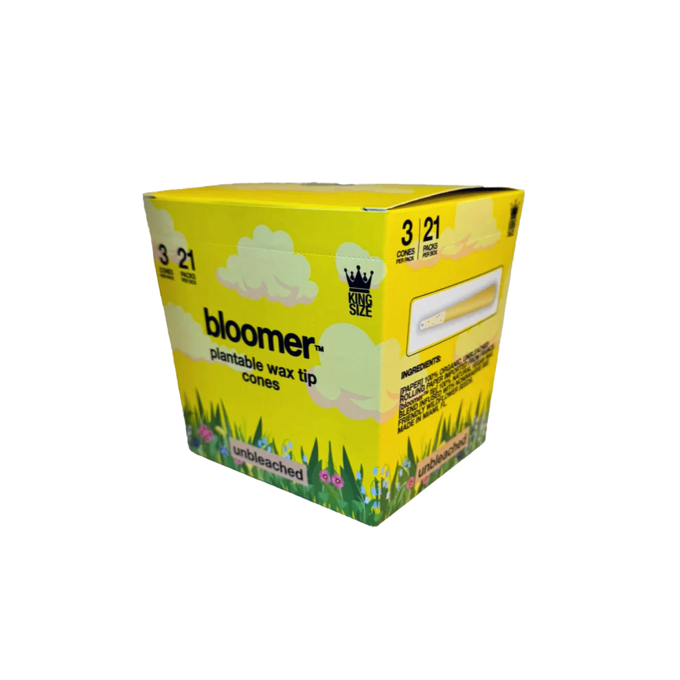 bloomer™ King size paper cones - unbleached Box of 21 Pre-rolled Cone (Display Pack) bloomer