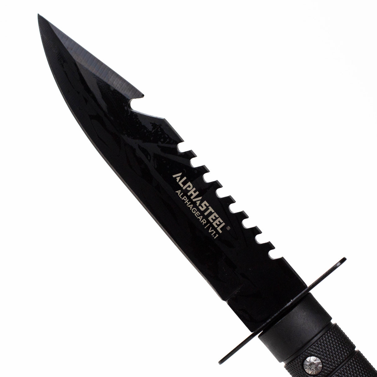 ALPHASTEEL Hunting Knife - Black Survival Fixed Blade Knife JJ Distribution