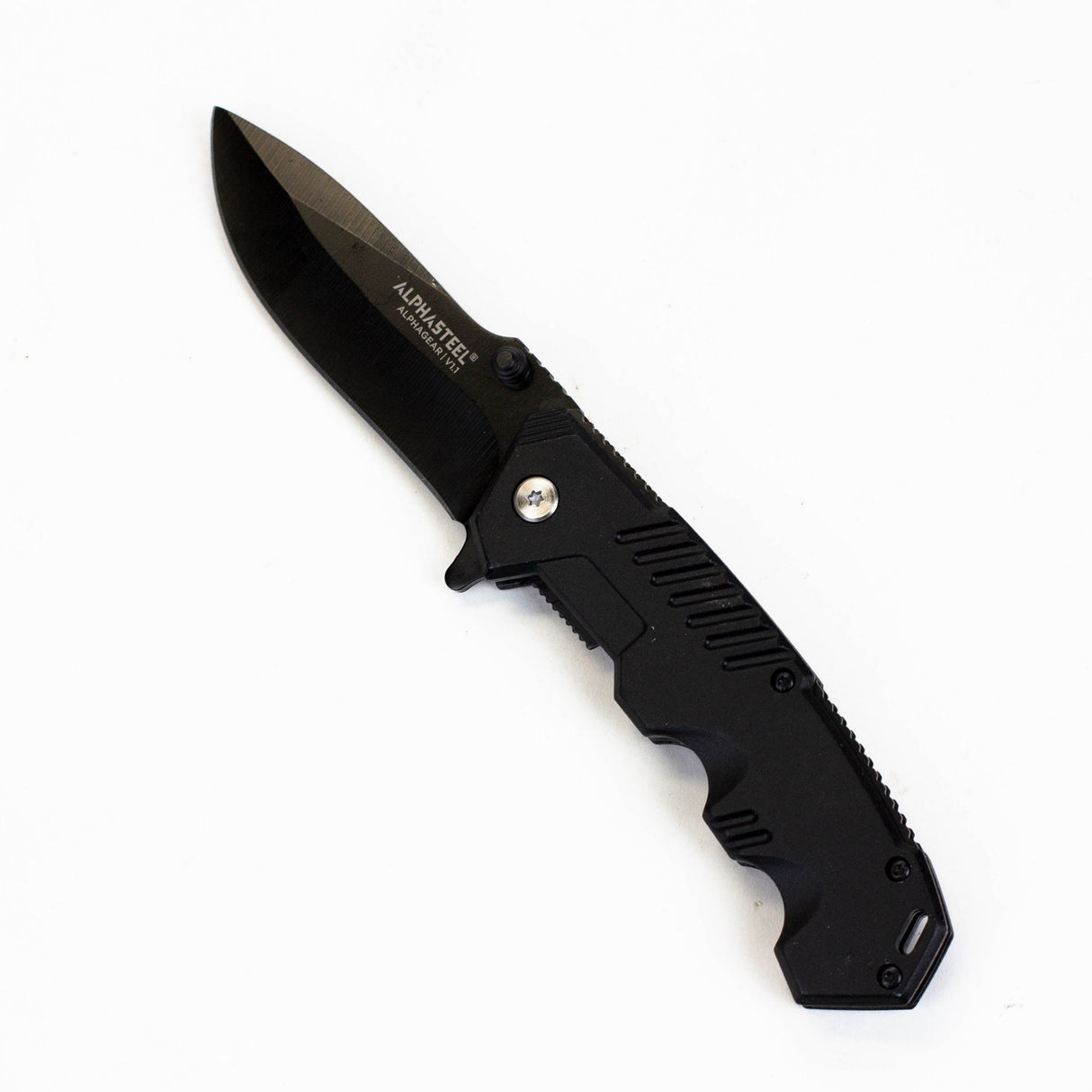 ALPHASTEEL Hunting Knife - Black Steel Folding Knife JJ Distribution