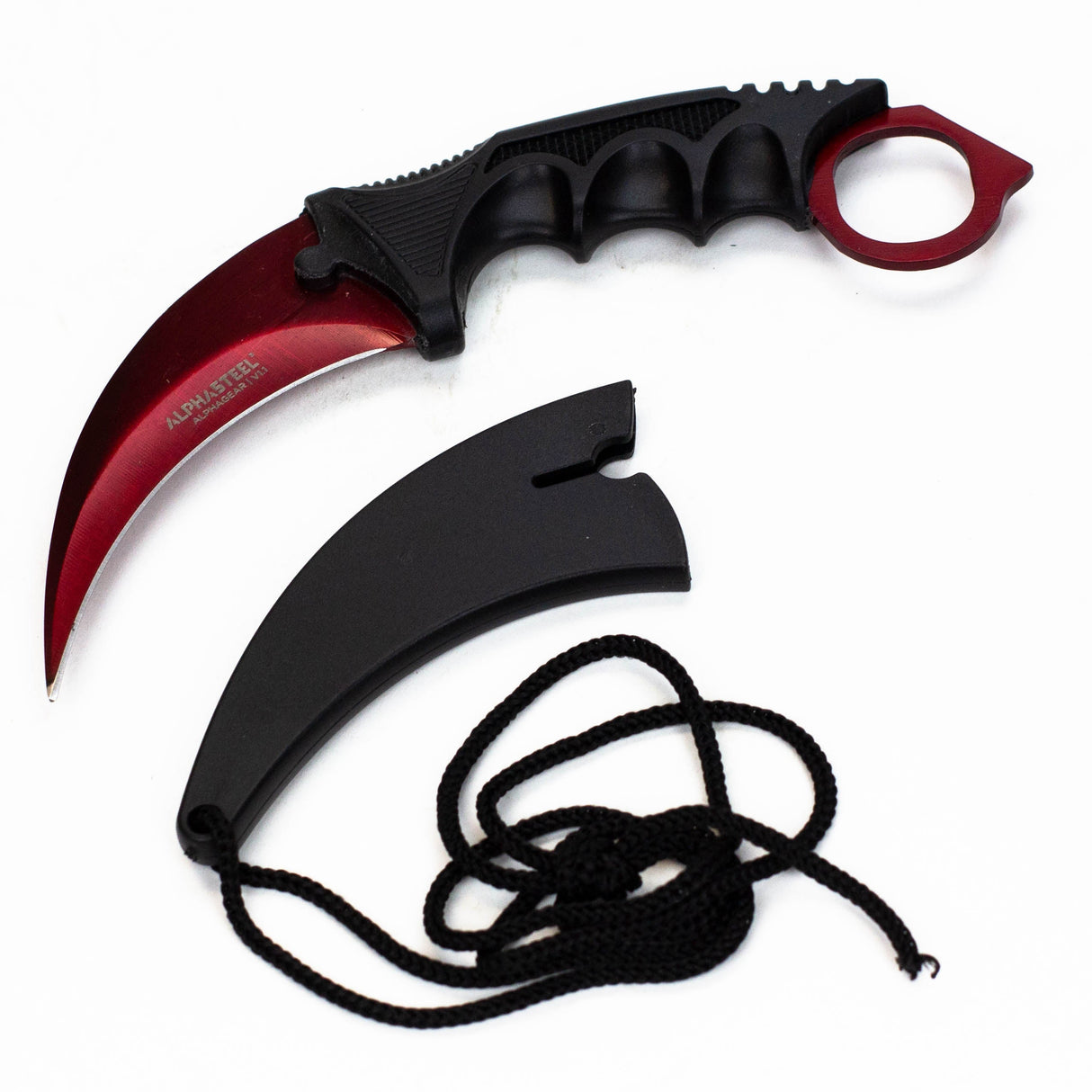 ALPHASTEEL Hunting Knife - Karambit Fixed Blade Knife JJ Distribution Red