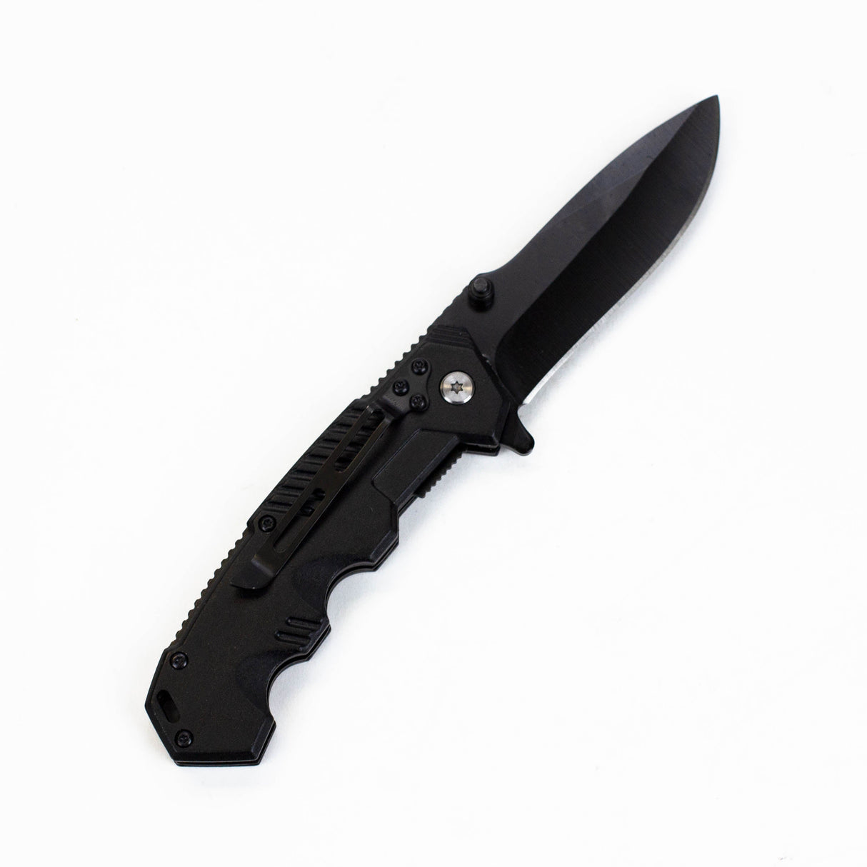 ALPHASTEEL Hunting Knife - Black Steel Folding Knife JJ Distribution