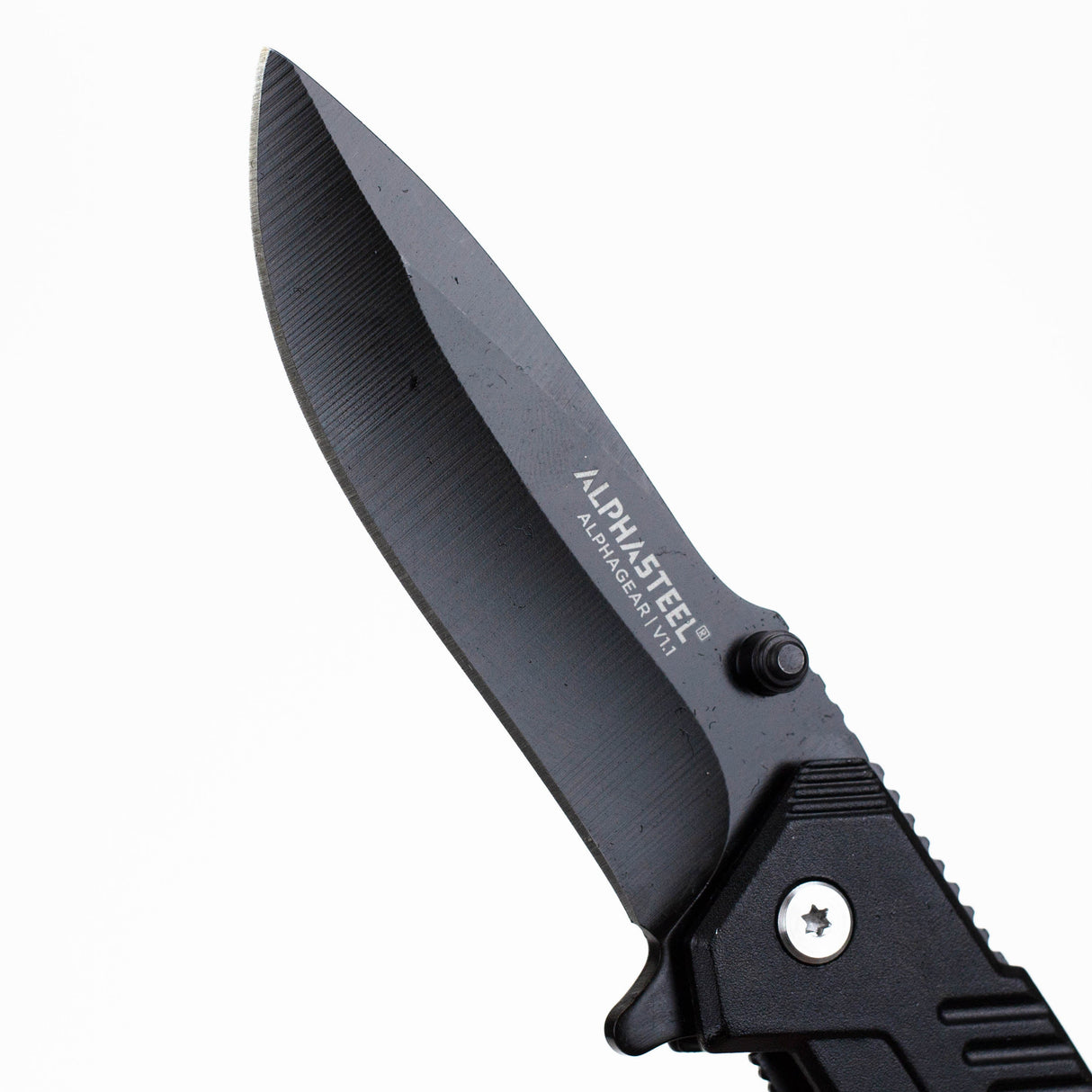 ALPHASTEEL Hunting Knife - Black Steel Folding Knife JJ Distribution