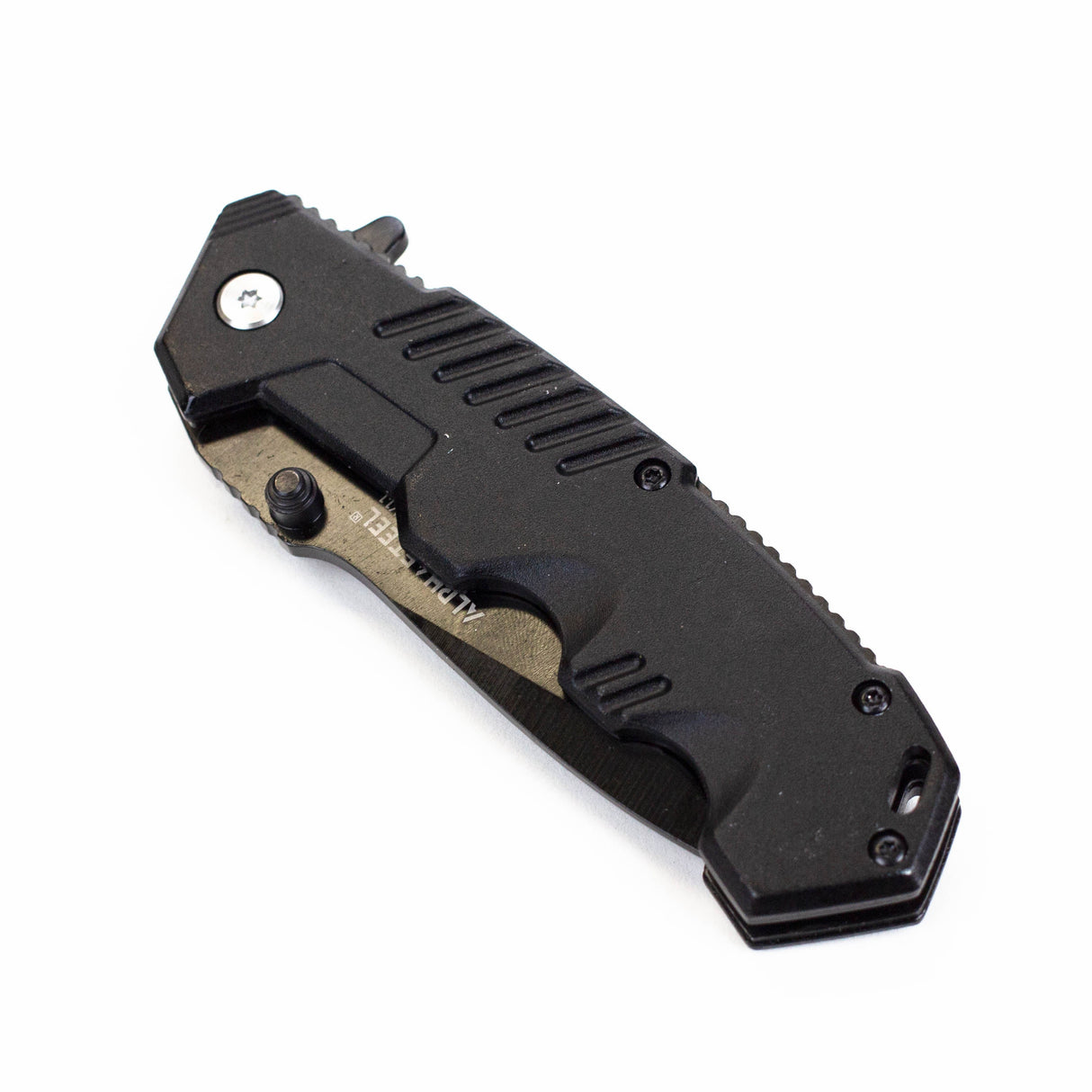 ALPHASTEEL Hunting Knife - Black Steel Folding Knife JJ Distribution