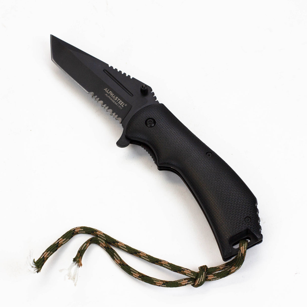 ALPHASTEEL Hunting Knife - Army Paracord Folding Knife JJ Distribution