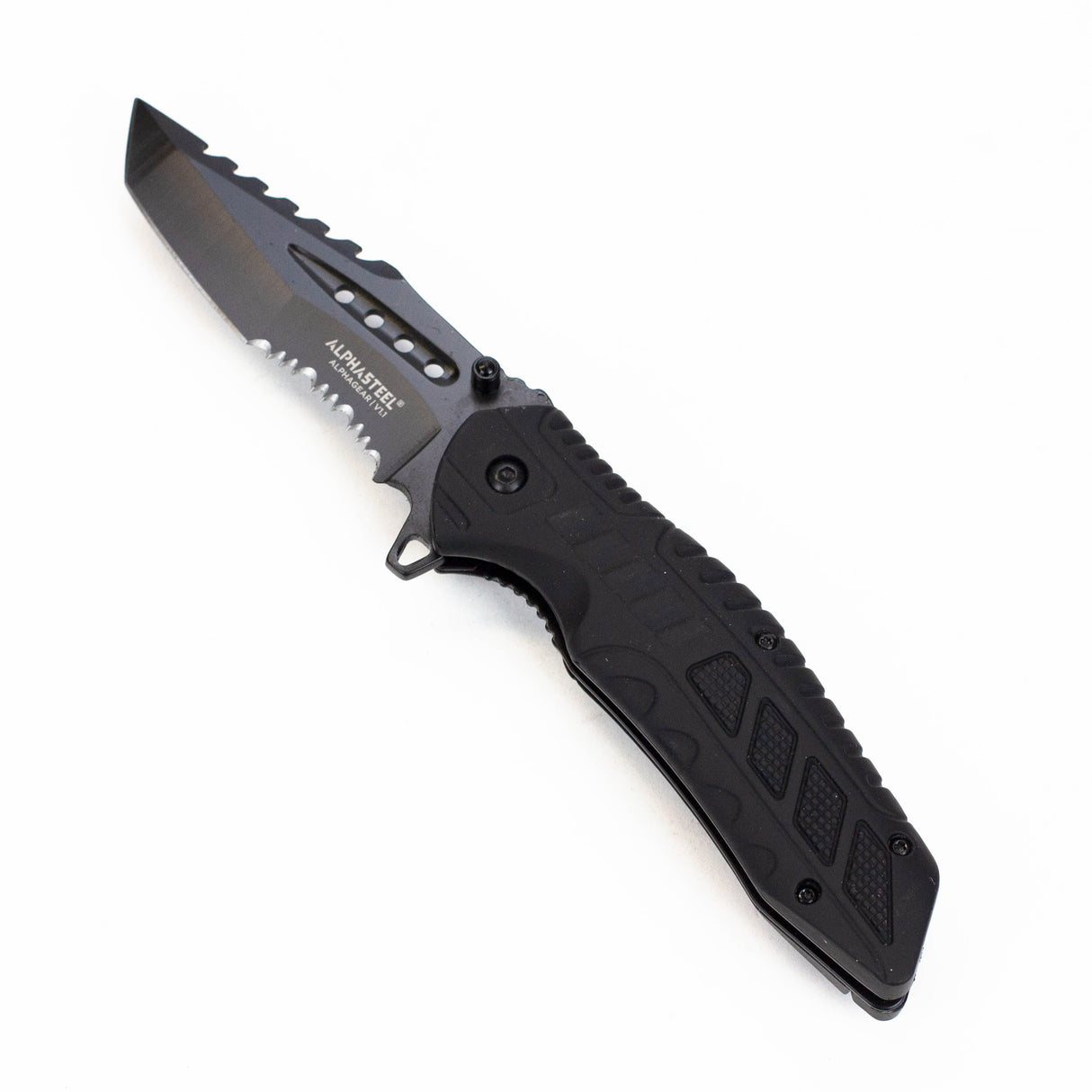 ALPHASTEEL Hunting Knife - Black Rider Folding Knife JJ Distribution