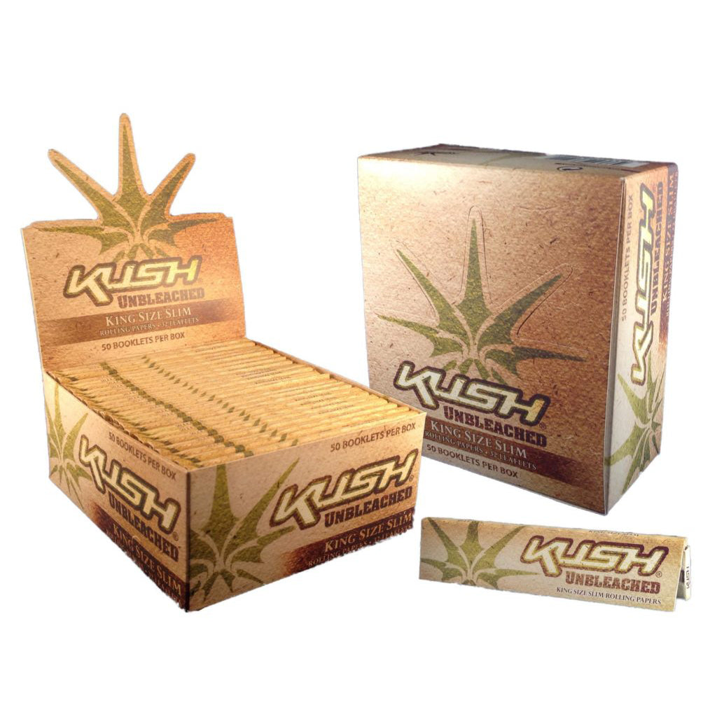 KUSH® | Natural Unbleached Hemp Rolling Paper 1 - 1/4" Size NIBO Distribution King Size