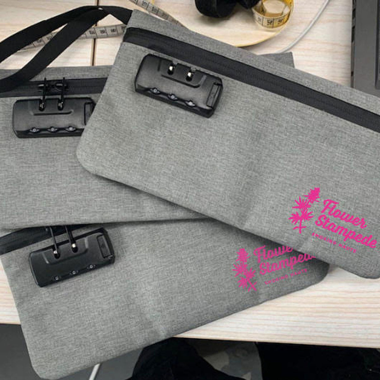 Flower Stampede Lockable Storage Bag, Smell, Odor & Water Resistant Pouch Pouch Flower Stampede