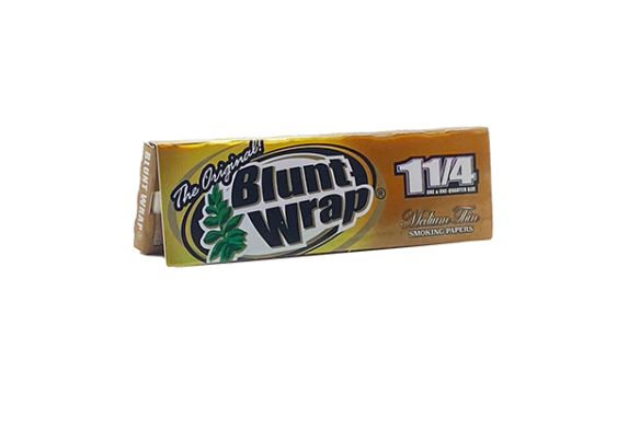 Blunts Wrap | Medium Thin Gold Rolling Paper 1 - 1/4" Size NIBO Distribution