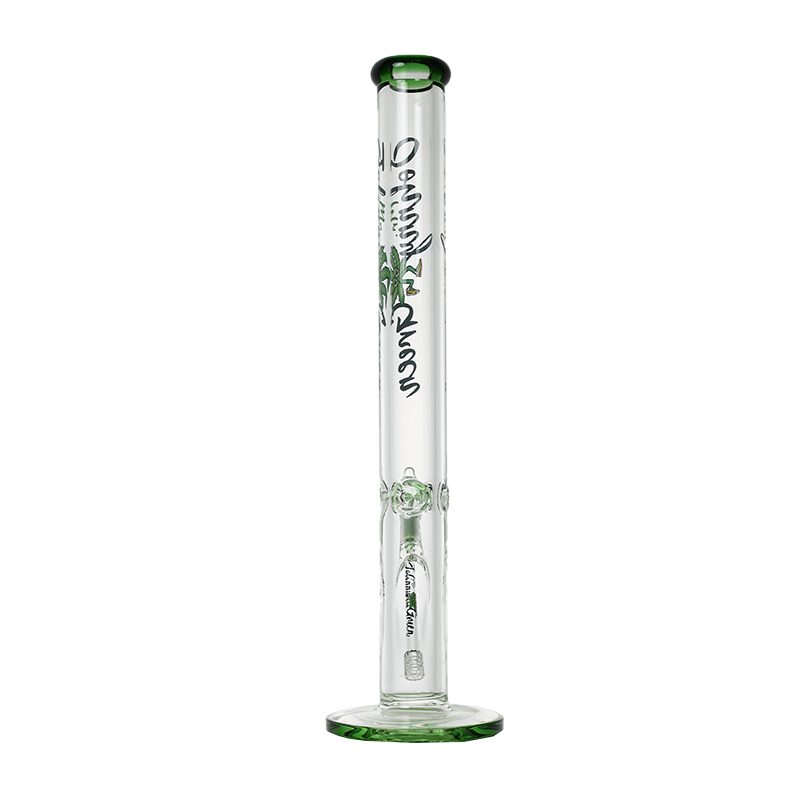 Johnny Green | 24″ 9mm Straight Tube with Grid Percolator Slide – Green (MJG-015) Glass Bong Canadian Distributor