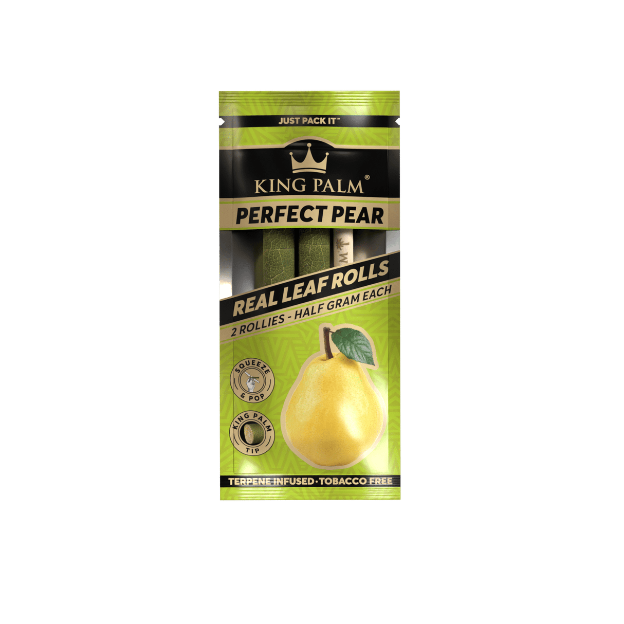 King Palm | 2 Rollie Hand-Rolled with flavor tips Box of 20 Leaf Wrap Cannatron Perfect Pear