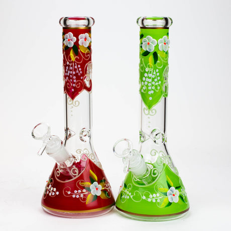 10" Glow in the dark Hand painted glass water bong Glass Bong BANKA