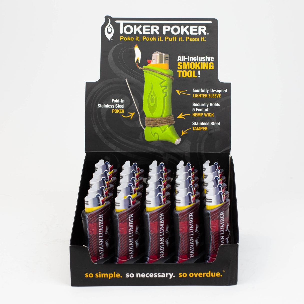 Canadian Lumber - TOKER POKER Display of 25 Accessory Canadian Lumber