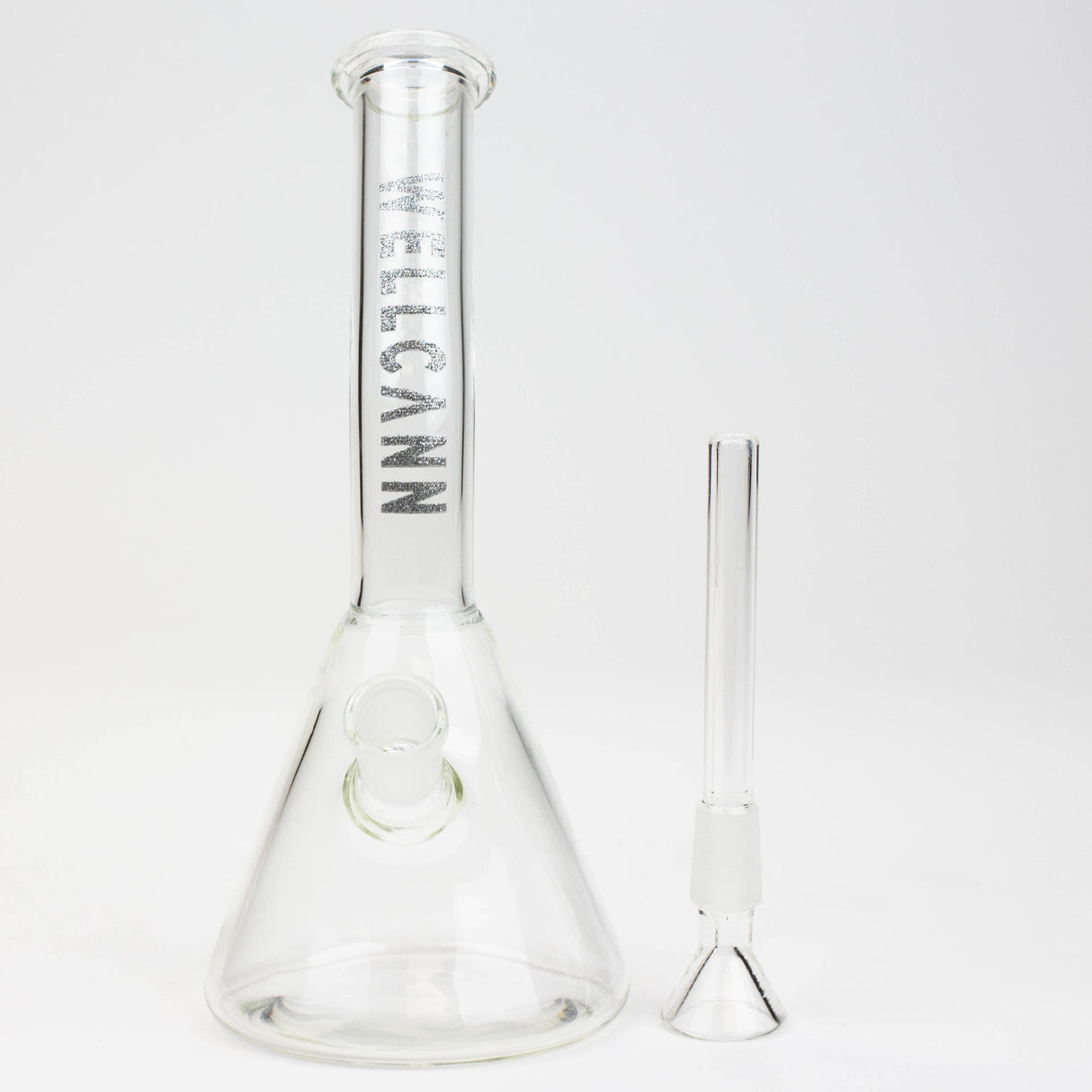 WellCann | 8" Clear Glass Beaker Bong with Bent Neck Glass Bong Smoking Cat Distribution