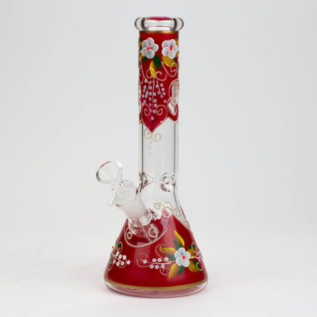 10" Glow in the dark Hand painted glass water bong Glass Bong BANKA Red