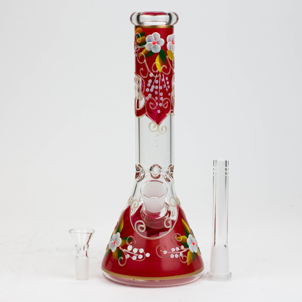 10" Glow in the dark Hand painted glass water bong Glass Bong BANKA