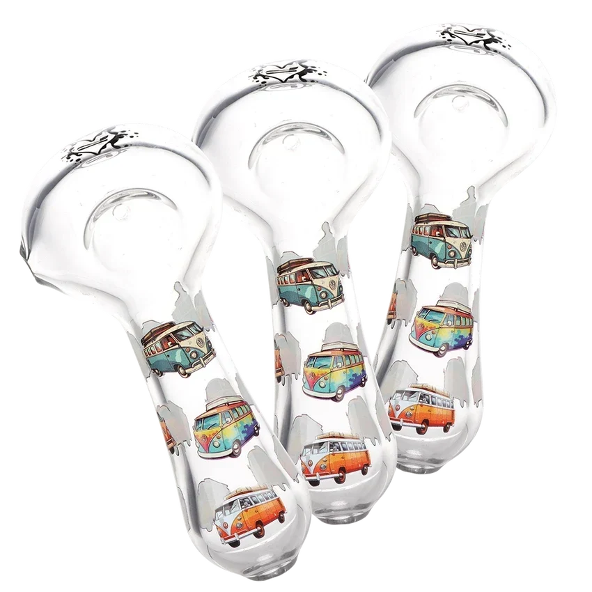 Pulsar VW Bus 4.5" Glass Spoon Pipe 3 Count set Glass Pipe Smoking Cat Distribution Default Title