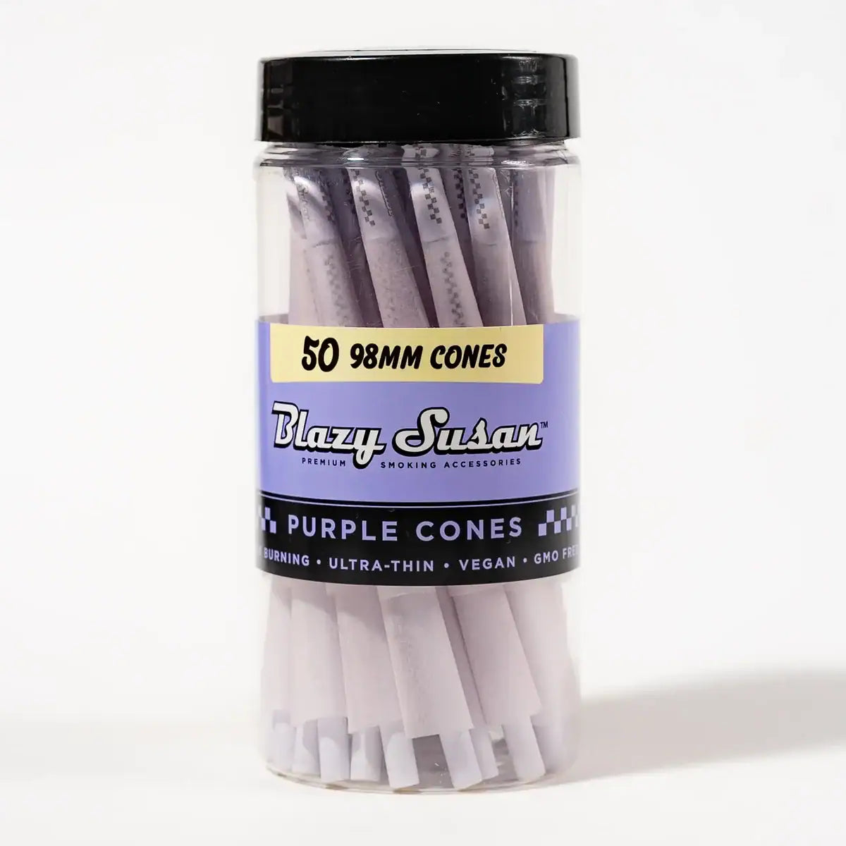 Blazy Susan | Purple Pre-Rolled Cones – 98mm - 50-Count Jar Pre-rolled Cone (Bulk / Tower) BB Canada