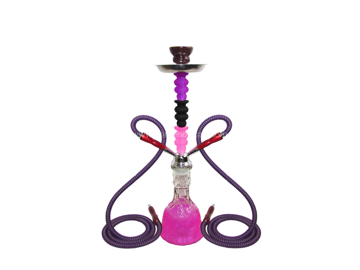 Zebra Smoke | Rainbow Hookah Two Hose 19" tall Hookah Jatiimports LLC Purple