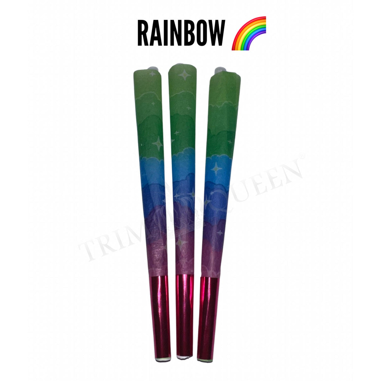TRIM QUEEN | KING SIZE TOKE CONES-8 CONES Pre-rolled Cone (Display Pack) Trim Queen RAINBOW