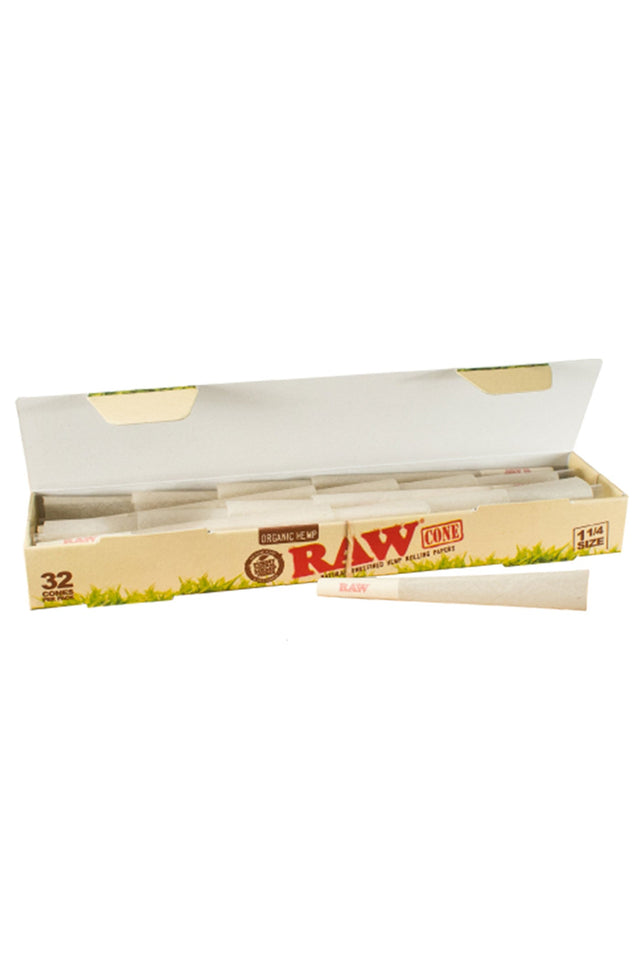 RAW ORGANIC PRE-ROLLED CONE 1¼ – 32/PACK Pre-rolled Cone (Bulk / Tower) ONE