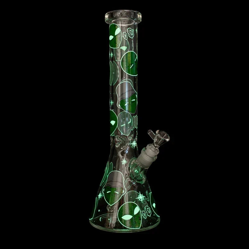 SC Red Eye 15" 7mm Glow in the Dark Aliens Beaker Bong