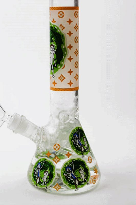 10" NM glass water bong-Glow in the dark Glass Bong BANKA