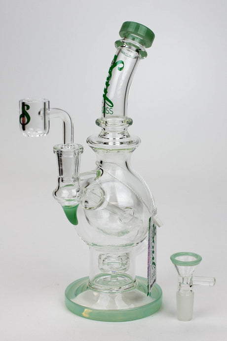 9.5" SOUL Glass 2-in-1 double glass sphere recycler Glass Bong Canadian Distributor Green