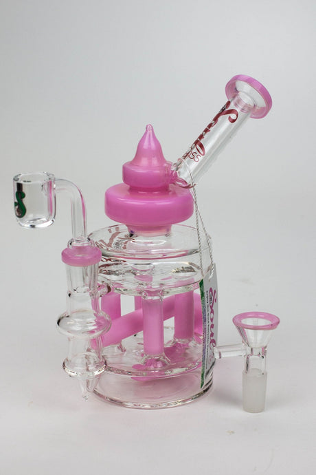 7" SOUL Glass 2-in-1 Double deck recycler bong Glass Bong Canadian Distributor Pink