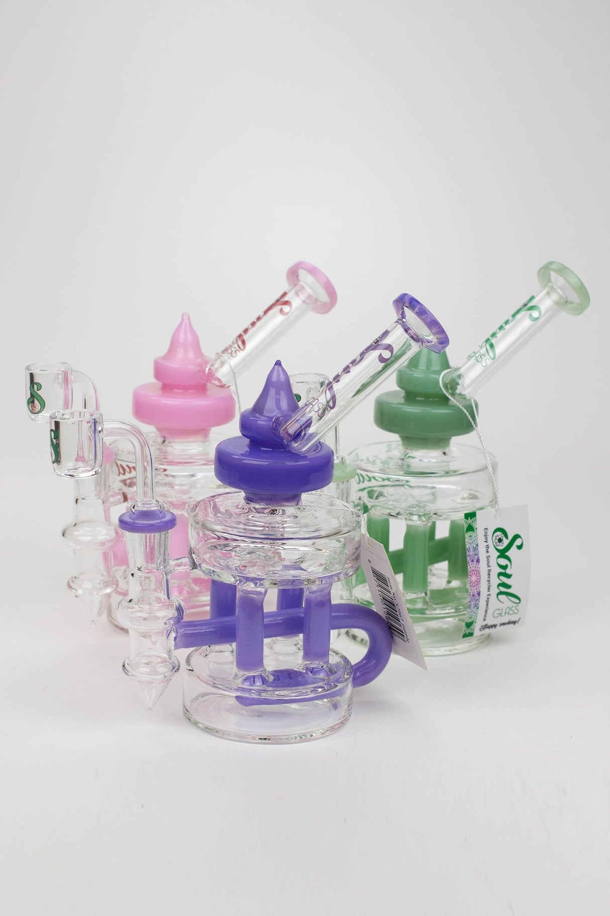 7" SOUL Glass 2-in-1 Double deck recycler bong Glass Bong Canadian Distributor