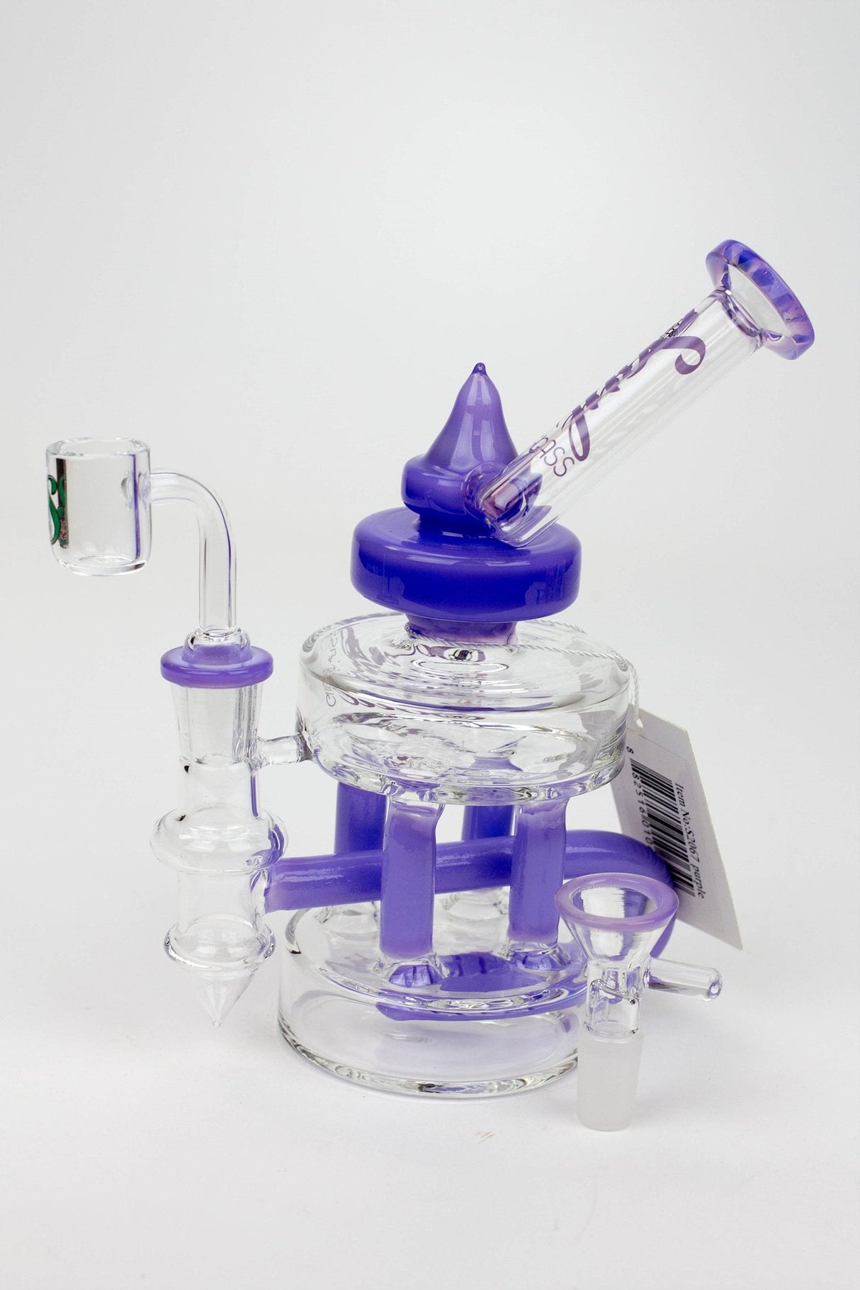 7" SOUL Glass 2-in-1 Double deck recycler bong Glass Bong Canadian Distributor Purple