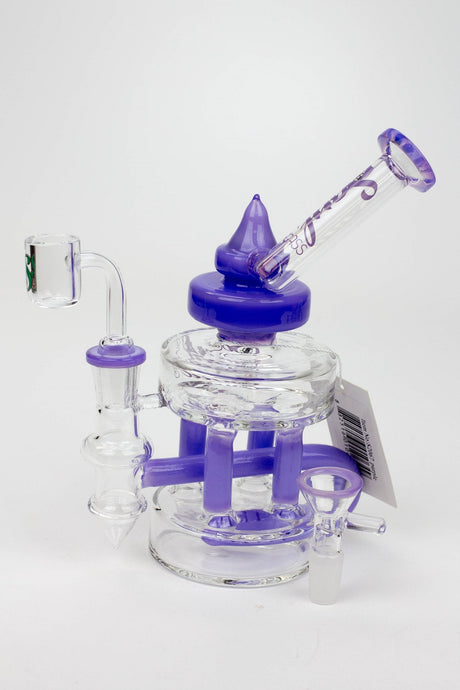 7" SOUL Glass 2-in-1 Double deck recycler bong Glass Bong Canadian Distributor Purple