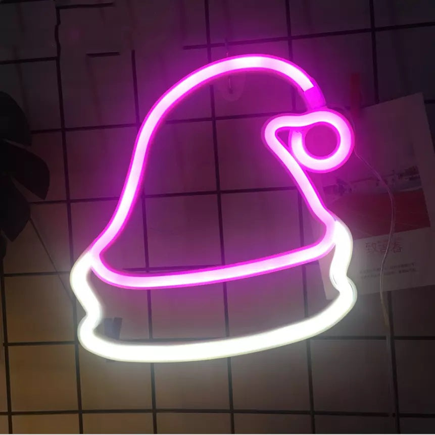 LED Neon Signs - Christmas Collections Flag · Sign Every Weekend Santa Hat_11"W x 11"H