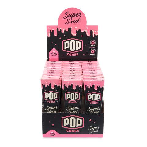 Pop Cones | King Size Pre-Rolled Cones with Flavor Tip – 3 Pack (24ct Display) Pre-rolled Cone (Display Pack) LEHIGH WHOLESALE Super Sweet