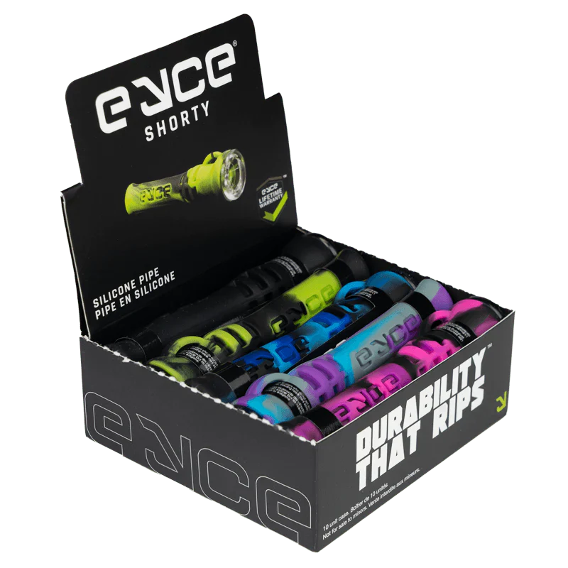 Eyce | Shorty Display – Pack of 10 (Assorted) Silicone Pipe Synergy Innovation