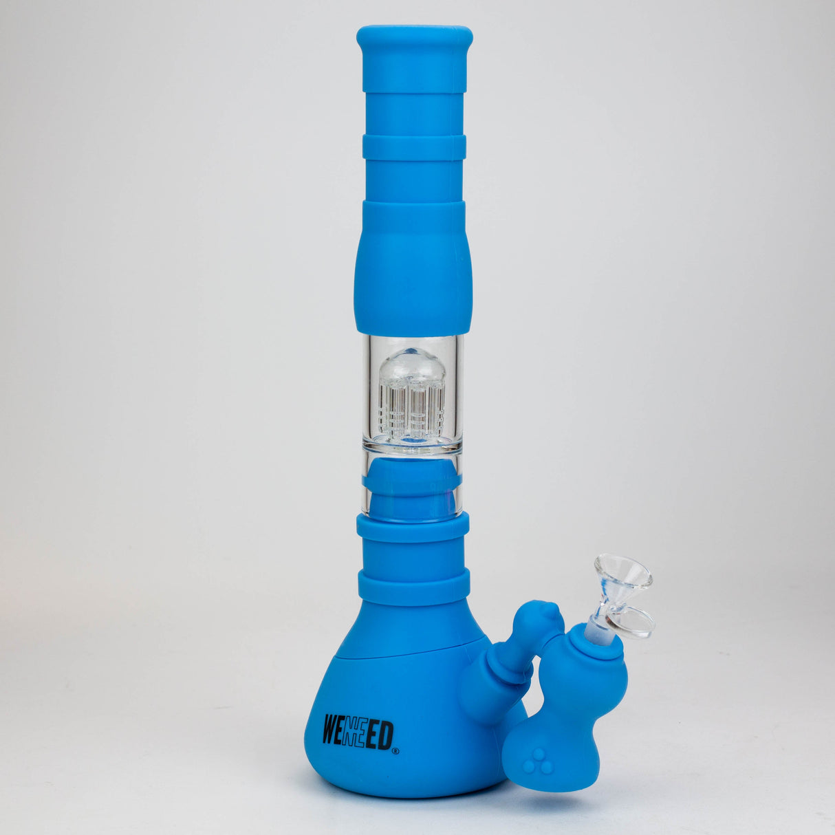 WENEED®-14" Silicone Percolator Water Pipe Resin · Silicone · Plastic Bong WENEED® Blue