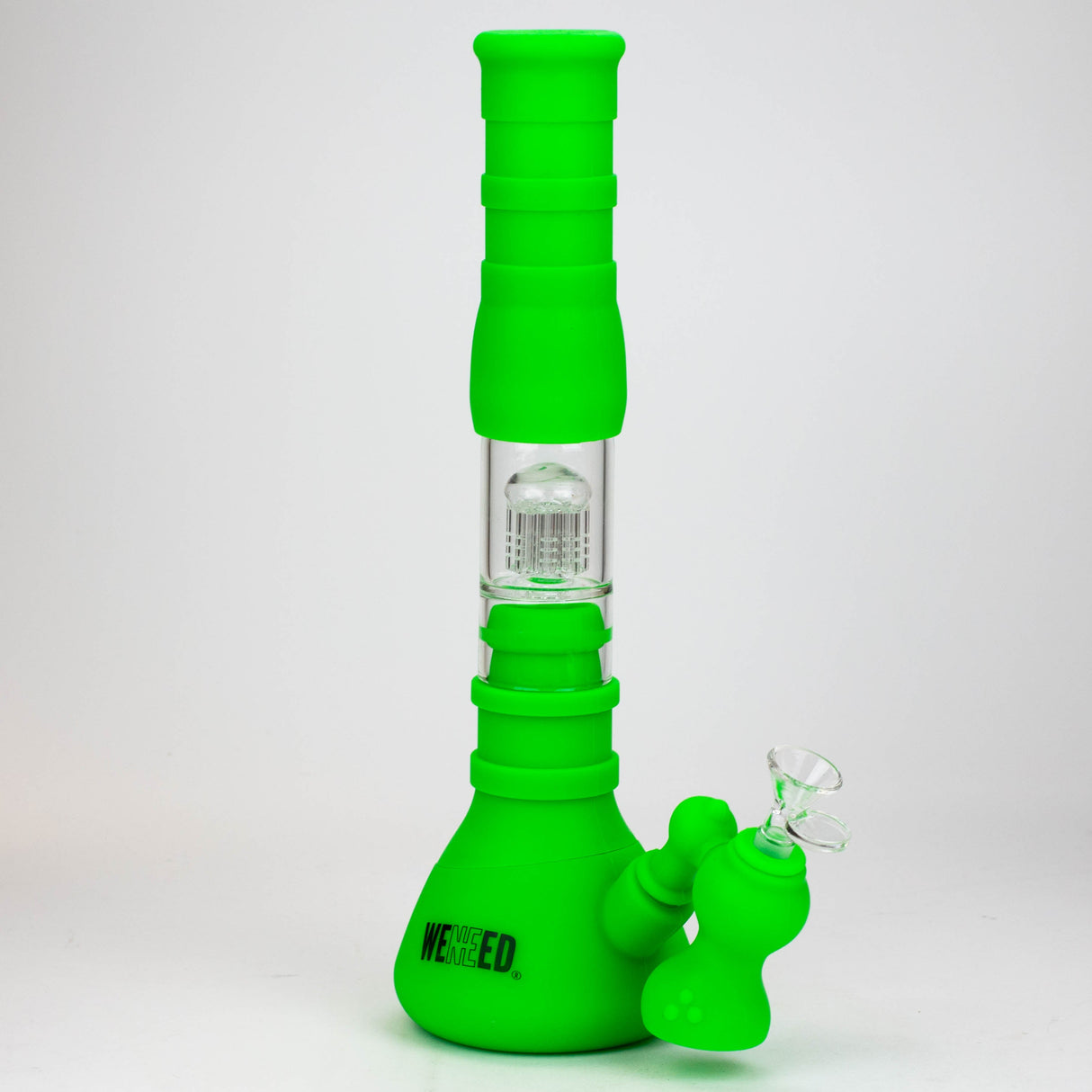 WENEED®-14" Silicone Percolator Water Pipe Resin · Silicone · Plastic Bong WENEED® Green