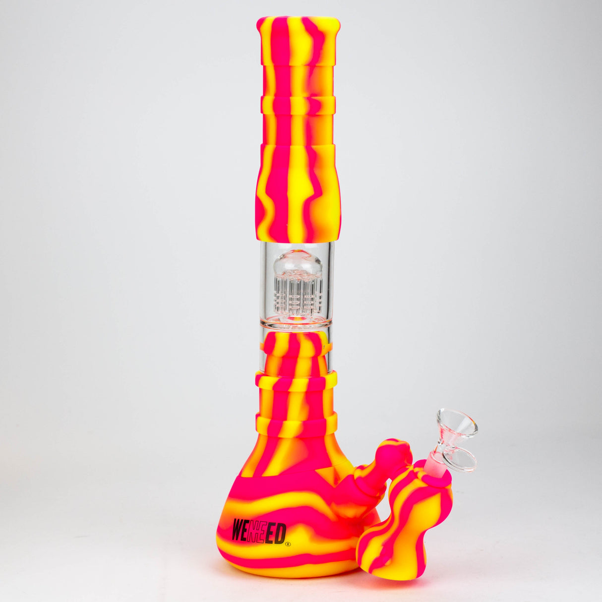 WENEED®-14" Silicone Percolator Water Pipe Resin · Silicone · Plastic Bong WENEED® Red/Yellow