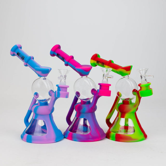 WENEED®- 10" Silicone Round Cake Water Recycler Pipe Resin · Silicone · Plastic Bong WENEED®