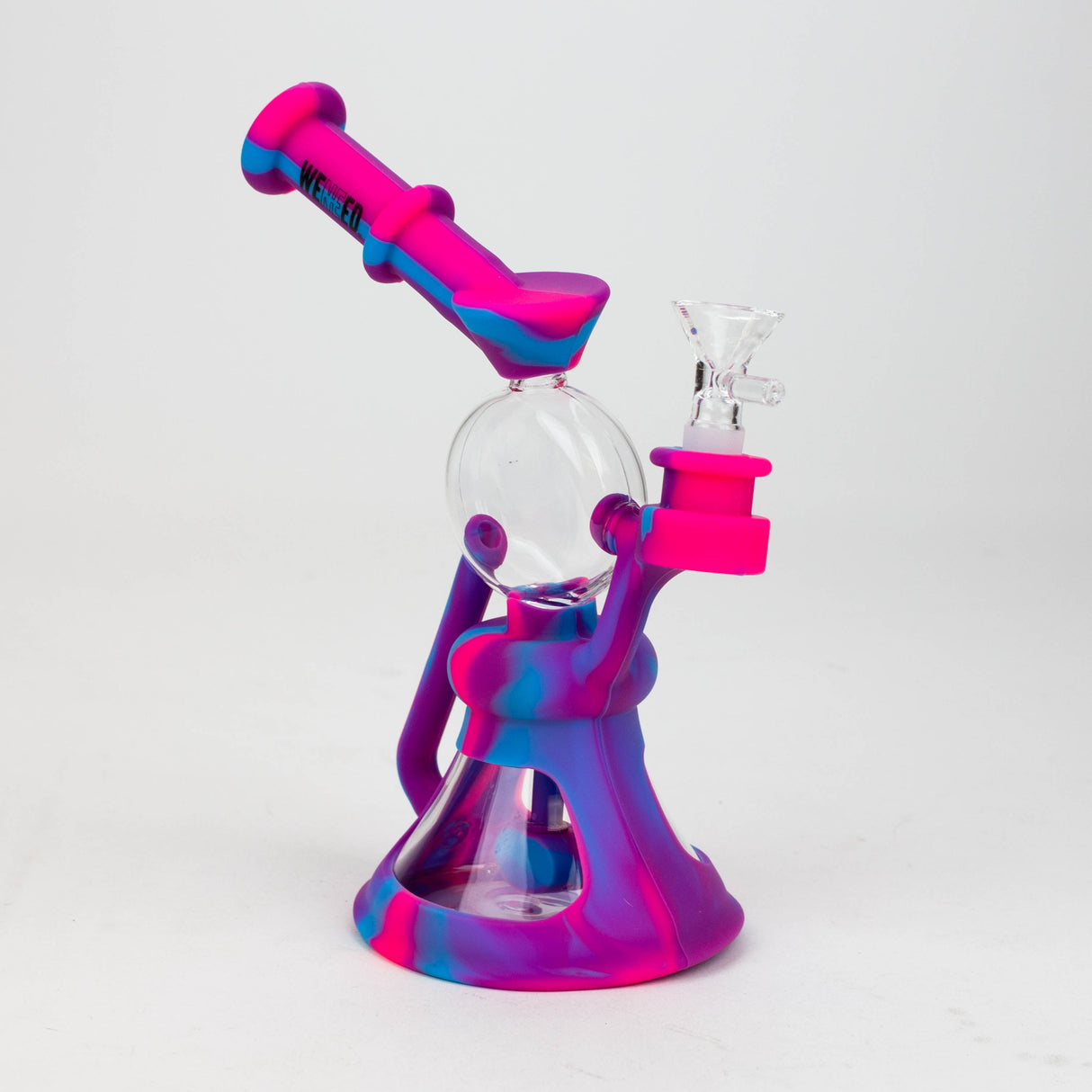 WENEED®- 10" Silicone Round Cake Water Recycler Pipe Resin · Silicone · Plastic Bong WENEED® Blue/Pink/Purple
