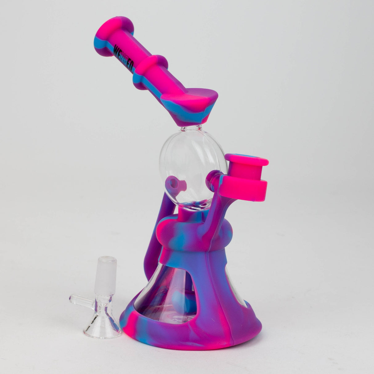 WENEED®- 10" Silicone Round Cake Water Recycler Pipe Resin · Silicone · Plastic Bong WENEED®