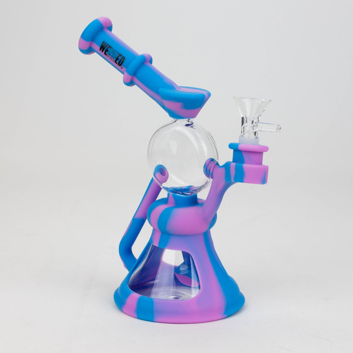WENEED®- 10" Silicone Round Cake Water Recycler Pipe Resin · Silicone · Plastic Bong WENEED® Blue/Purple
