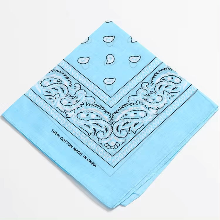 Cotton Bandana 12 display Bandana NIBO Distribution SKY BLUE