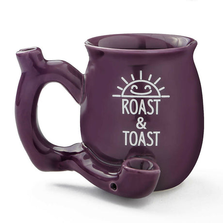 PREMIUM ROAST & TOAST PIPE MUG - SHINY PLUM WITH WHITE PRINT Mug Pipe Roast and Toast Gifts