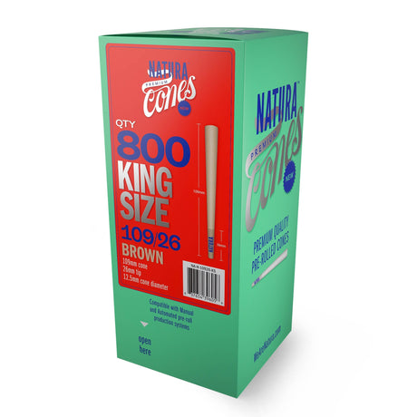 Natura – King size Pre-Rolled Paper 800ct Tower Pre-rolled Cone (Bulk / Tower) NATURA Unbleached Brown